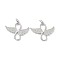 Brass Cubic Zirconia Pendants, with Jump Ring, Long-Lasting Plated, Lead Free & Cadmium Free, Angel, Real Platinum Plated, 21x25x1.8mm