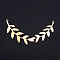 201 Stainless Steel Pendants, Filigree Joiners Findings, Laser Cut, Olive Branch, Golden, 29x59x1mm, Hole: 1.2mm
