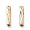 Brass Beads, Column with Wave Pattern, Real 18K Gold Plated, 8x2mm, Hole: 1.2mm