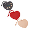3Pcs 3 Colors Imitation Leather Earring Display Cards, Heart, Mixed Color, 21.5cm, Heart: 105x115x2mm, 1pc/color