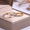 925 Sterling Silver Micro Pave Cubic Zirconia Stackable Finger Rings, Golden, Inner Diameter: 16mm