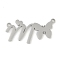Non-Tarnish 304 Stainless Steel Pendants, Letter & Butterfly Charms, Letter M, 13.5x27x0.9mm, Hole: 1.2mm
