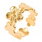 Stainless Steel Flower Open Cuff Rings for Women Men, Golden