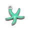 304 Stainless Steel Enamel Charms, Starfish Charms, Aquamarine, 11.5x10x2.5mm, Hole: 1mm