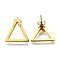 Ion Plating(IP) 304 Stainless Steel Hollow Triangle Stud Earrings, Golden, 21x19mm