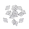 Tarnish Resistant 304 Stainless Steel Links connectors, Clover, Stainless Steel Color, 7.5x12x0.7mm, Hole: 1mm