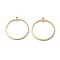 Brass 2-Loop Link Pendants, Round Ring, Long-Lasting Plated, Real 18K Gold Plated, 28x25.5x1mm, Hole: 1.2mm