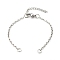 Tarnish Resistant 304 Stainless Steel Box Chain and Bracelet Making, with Jump Rings, Lobster Claw Clasps & Ends Chains, Stainless Steel Color, 15.5x0.2x0.1cm