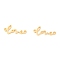 201 Stainless Steel Links, Manual Polishing, Word LOVE PVD Vacuum Plating , Real 18K Gold Plated, 7x17x1.5mm, Hole: 1.4mm