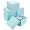 Cardboard Jewelry Watch Storage Gift Box, with Pillow, Rectangle, Pale Turquoise, 7.8x8.3x5.2cm