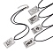 Tarot Card 201 Stainless Steel Pendant Necklaces, with Imitation Leather Cords, Stainless Steel Color, 17.60~17.87 inch(44.7~45.4cm)