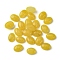Natural White Jade Cabochons, Oval, Dyed, Gold, 8~8.5x6~6.5x2.5~3.5mm