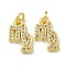 Rack Plating Brass Micro Pave Cubic Zirconia Pendants, Long-Lasting Plated, Lead Free & Cadmium Free, Constellations, Virgo, 12x8x2mm, Hole: 2.5mm