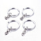 Alloy Split Key Rings, with Chains, Keychain Clasp Findings, Platinum, 33mm