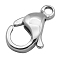 Tarnish Resistant 304 Stainless Steel Lobster Claw Clasps, Parrot Trigger Clasps, Manual Polishing, Stainless Steel Color, 17x10.5x4mm, Hole: 2.2mm