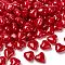 Handmade Silver Foil Glass Beads, Heart, Red, 12x8mm, Hole: 1~2mm