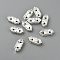 Brass Middle East Rhinestone Bridge Spacers, 5 pcs Crystal Rhinestone Inlaid, Nickel Free, Hexagon, Silver, 11x4.5x2.5mm, Hole: 1mm, 2 holes