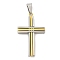 Ion Plating(IP) 304 Stainless Steel Pendants, Cross Charm, Golden & Stainless Steel Color, 41x25x4mm, Hole: 9x5mm