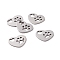 Non-Tarnish 201 Stainless Steel Pendants, Laser Cut, Heart with Hollow Heart & Dog Footprint, Stainless Steel Color, 14.5x18.5x1mm, Hole: 1.6mm
