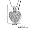 Elegant Brass Micro Pave Clear Cubic Zirconia 3D Initial Necklaces, Perfect Gift for Her, Platinum, Heart, 15.75 inch(40cm)