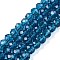Glass Beads Strands, Faceted, Rondelle, Steel Blue, 6x5mm, Hole: 1mm, about 80~85pcs/strand, 38~40cm
