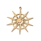 201 Stainless Steel Pendants, Sun Charms, Golden, 30x26.5x1mm, Hole: 1.4mm