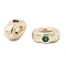 Brass Micro Pave Cubic Zirconia Beads, Oval, Lead Free & Cadmium Free, Light Gold, 8x5x3mm, Hole: 3x2mm