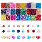 PandaHall 4mm 6mm 8mm Crackle Glass Beads 2720pcs 24 Color Glass Crackle Lampwork Round Beads for Necklace Bracelet Jewelry Making