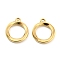 304 Stainless Steel Pendants, Ring Charms, Real 18K Gold Plated, 16x14x2mm, Hole: 1.5mm