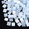 2-Hole Glass Seed Beads, Imitation Cat Eye, Rectangle, Light Blue, 5x4.5~5.5x2~2.5mm, Hole: 0.5~0.8mm