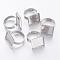 Brass Ring Components, Pad Ring Components, For Jewelry Making, Adjustable, Platinum, Size: Ring: about 17.5mm inner diameter, Tray: about 16mm inner wide, 16mm inner long