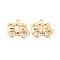 Brass Micro Pave Cubic Zirconia Pendants, Cadmium Free & Nickel Free & Lead Free, Car, Real 18K Gold Plated, 10.5x12x3mm, Hole: 1.2mm