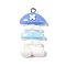 Ocean Theme Opaque Resin Pendants, Sea Animals Charms with Platinum Plated Iron Loops, Fish Bone, 32.5x17.5x7.5mm, Hole: 2mm
