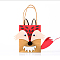 DIY Rectangle with Fox Pattern Kraft Paper Bag Making Set, Including Paper Bag, Non Woven Fabrics Stickers, Eyes Cabochons, Mixed Color, 306mm, Bag: 210x160x1.5mm, Unfold: 210x160x80mm