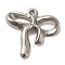 Non-Tarnish 304 Stainless Steel Pendants, Bowknot Charms, Stainless Steel Color, 19x19x3mm, Hole: 1.2mm