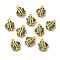 Alloy Enamel Pendants, Matte Gold Color, Fish, Blue, 13.5x11x3mm, Hole: 1.5mm