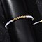 Polyester Cord Braided Bead Bracelets for Women, with Brass Beads, Long-Lasting Plated, White, Inner Diameter: 1-7/8~2-5/8 inch(4.8~6.6cm)