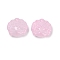 Transparent Glass Beads, Peking Opera Mask, Baking Paint, Pink, 17x18x8mm, Hole: 1.2mm
