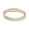 Brass Micro Pave Clear Cubic Zirconia Bangles, Long-Lasting Plated, Horse Eye, Real 18K Gold Plated, Inner Diameter: 2-1/8 inch(5.35cm)