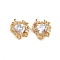 Brass Micro Pave Clear Cubic Zirconia Pendants, Heart, Real 18K Gold Plated, 18.5x16.5x5.5mm, Hole: 1.2mm