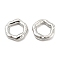 Non-Tarnish 304 Stainless Steel Linking Rings, Irregular Flower, Hammered, Stainless Steel Color, 19x19.5x3.5mm, Inner Diameter: 12x12mm