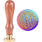 Brass Wax Seal Stamp with Handle, for DIY Scrapbooking, Leaf Pattern, 89x30mm