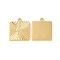 Ion Plating(IP) 304 Stainless Steel Pendants, Square & Snake Charms, Golden, 22x19.5x2.5mm, Hole: 2.5mm