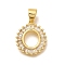 Rack Plating Brass Micro Pave Cubic Zirconia Pendants, Long-Lasting Plated, Lead Free & Cadmium Free,Real 18K Gold Plated, Letter Charms, Letter O, 16x13.5x2mm Hole: 5x3mm