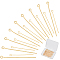 Beebeecraft 100Pcs 2 Style 18K Gold Plated Jewelry Eye Pins Brass Head Pins Findings Open Eye Pin for Charm Beads DIY Making
