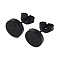 304 Stainless Steel Flat Round Stud Earrings, Black, 8mm, Pin: 0.7mm