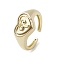 Brass Adjustable Open Rings, Cadmium Free & Nickel Free & Lead Free, Heart, Aries, US Size 7 3/4(17.9mm)