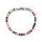Cubic Zirconia Tennis Bracelet, Platinum Brass Teardrop Link Chain Bracelet for Women, Cadmium Free & Lead Free, Colorful, 7-1/8 inch(18.2cm)