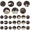 42Pcs 7 Styles Alloy Enamel Pendants, Flat Round Charms, Mixed Color, 20~29.5x16.5~26.5x1~1.5mm, Hole: 1.5~2mm, 6pcs/style