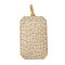 Brass Micro Pave Cubic Zirconia Pendants, Rectangle Charms, Rack Plating, Lasting Plated, Cadmium Free & Lead Free, Real 18K Gold Plated, 35x20.5x3.5mm, Hole: 5.5x3mm